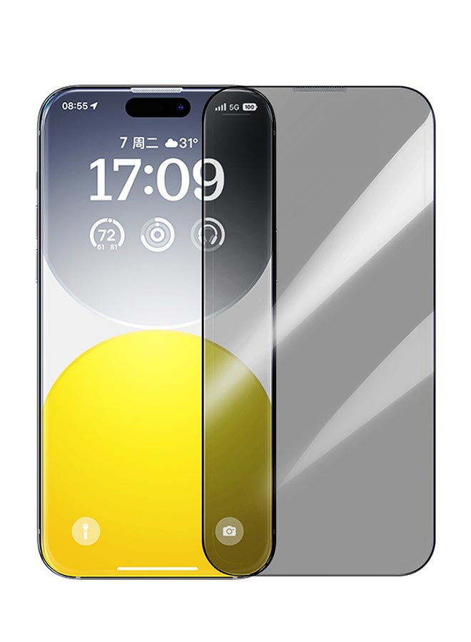 بيسوس Iphone 15 Pro 6.1 بوصة 9H Sapphire Series حماية كاملة للخصوصية واقي شاشة من الزجاج المقسى مدمج بفلتر غبار مع مجموعة تنظيف ومقاوم للغبار - Image 1