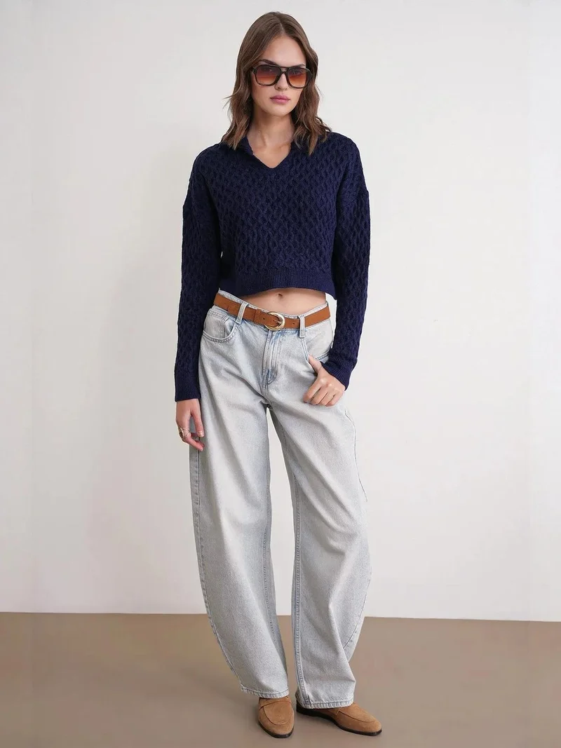 ميكسراي سترة قصيرة مريحة بياقة قميص