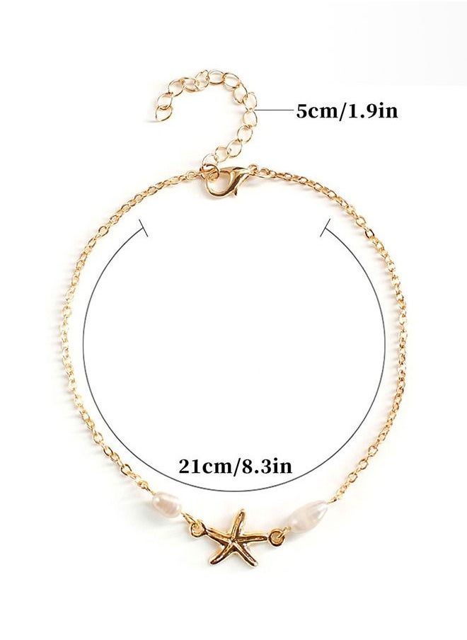 Generic - Starfish Pearl Chain Anklet - Image 1