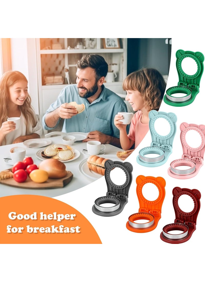 JuneJour Junejour Sandwich Press Uncrustables for Kids 4 inch Round Shape Sandwich Cutter and Sealer, Crustless Sandwich Press Mold Cookie Bread Pancake Maker for Boys Girls Lunch (C - Round - Nordic Pink)  - Image 5