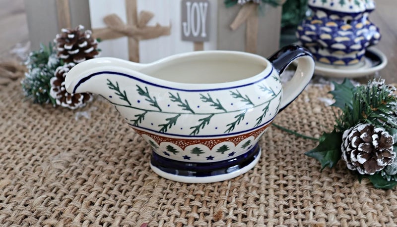 Blue Rose Pottery Blue Rose Polish Pottery Evergreen Gravy Bowl  - Image 2
