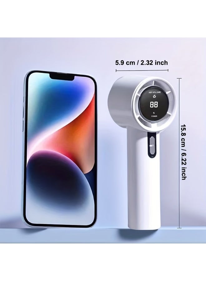 FUDIYA 1 Rechargeable Handheld Fan - Portable Handheld Fan - High-Speed Adjustable USB Charging Fan,  Speed Regulation, Compact Face Cooling Fan for Indoor/Outdoor Use, Comes with a Hanging Rope, Handheld Cooling Fan | Stylish Handheld Fan - Image 2