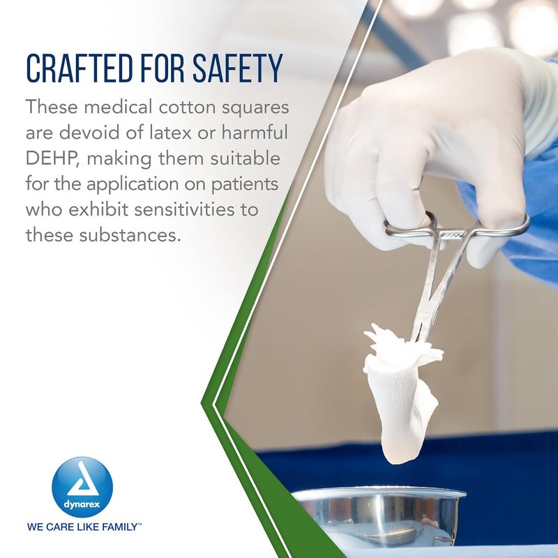 Dynarex Advantage Woven Gauze Sponges 4 x 4 NonSterile 12Ply Absorbent Cotton Gauze Pads for Wound Dressing 200Count Box - Image 4
