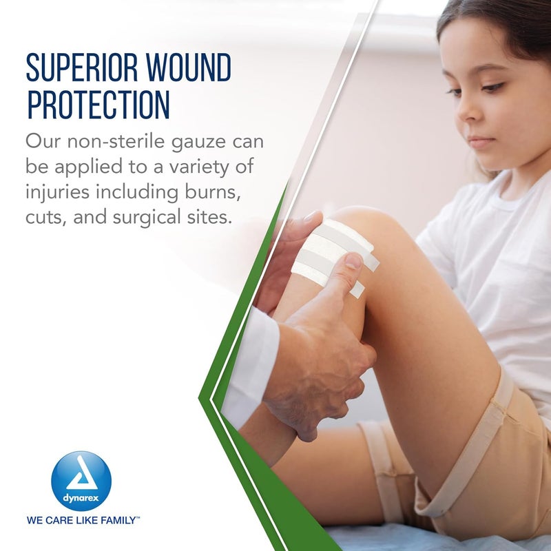 Dynarex Advantage Woven Gauze Sponges 4 x 4 NonSterile 12Ply Absorbent Cotton Gauze Pads for Wound Dressing 200Count Box - Image 5