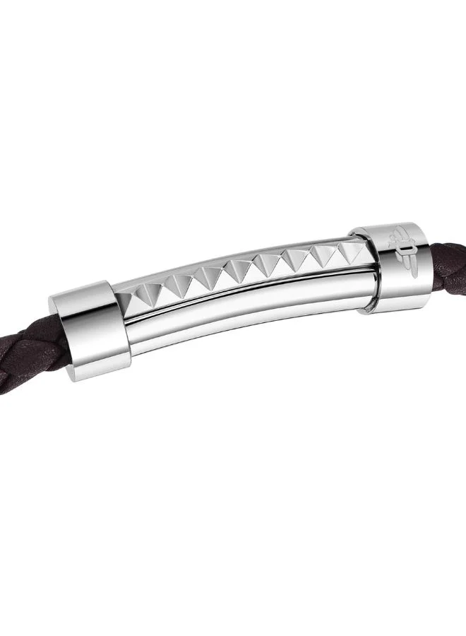 POLICE Geometric Metal Bracelet For Men Silver Color