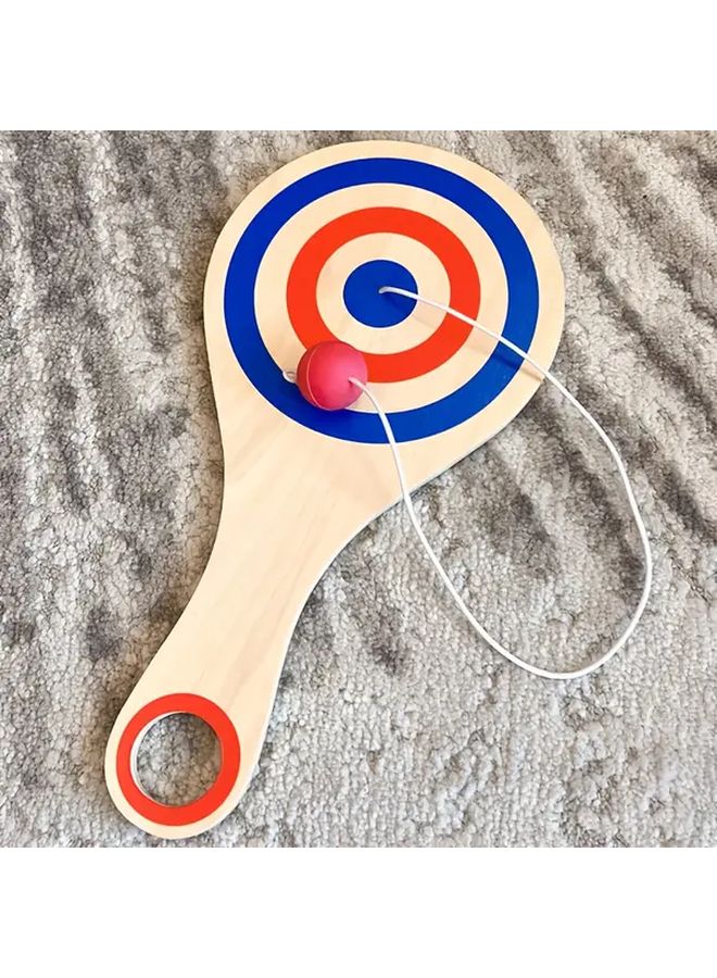 Racket Model Bouncing Ball Wooden Skill Paddles Hand Eye Coordination Training Tool - Image 1