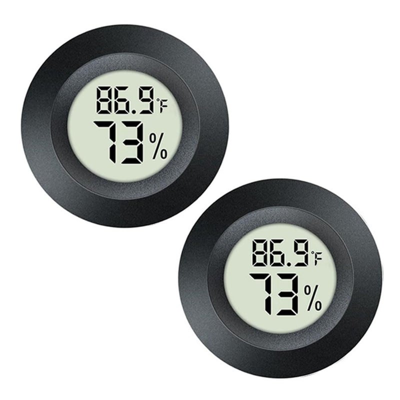 JEDEW 2 Pack Hygrometer Thermometer Digital Humidity Meter IndoorOutdoor Humidity Monitor Reptile ThermoHygrometer for Greenhouse Humidors Terrarium Jars Fahrenheit Celsius 2