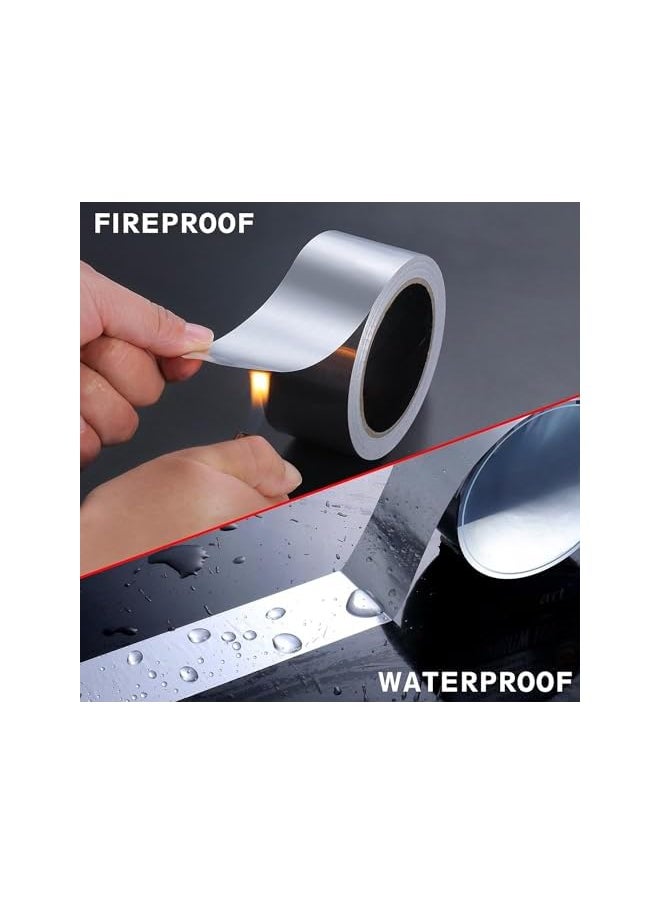 PROMASS - promass Aluminum Foil Tape-2inch x 65 Feet Heavy Duty Metal Tape,Waterproof Insulation Duct Tape,For Pipe Rupture/Window Seal/RV Awning/Roof Leak/Boat Sealing/AC Repairs - Image 1