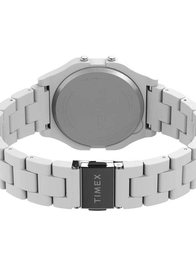 TIMEX Unisex T80 36mm Watch - White Bracelet Digital Dial White Case - Image 3