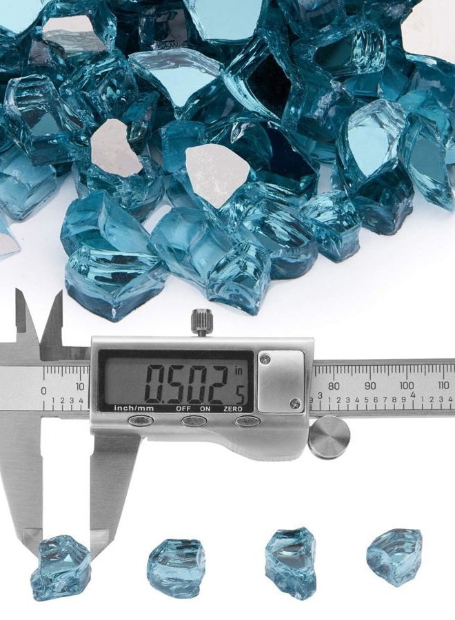 NUPICK 20 lb 1/2 Inch Reflective Fire Glass, Pacific Blue, Sparkly, Eco-Friendly, Convenient, Mirror Finish - Image 2