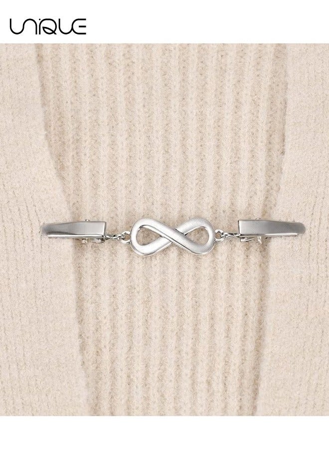 Unique 4 Pieces Sweater Shawl Clip - Cardigan Clip - Sweater Clip - Vintage Cardigan Lapel Clip - With Chain Fit - Suitable for Vintage Dress Scarf Sweater Shirt - Image 5