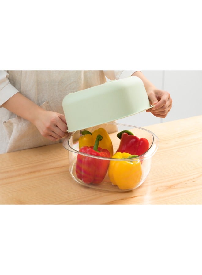 Inochi Yoko 2in1 Square Colander & Bowl Set 27cm Food Strainers | Kitchen Strainer | 2 In 1 Detachable Multi Function Mixing Bowl | For Fruits and Vegetable Cleaning and Storage - Avocado Green