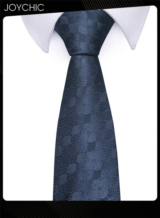 Joychic Classic Pattern Ties for Men Set with Pocket Square Cufflink and Corsage, Necktie in Gift Box for Wedding and Business Formal Occasions - Image 3