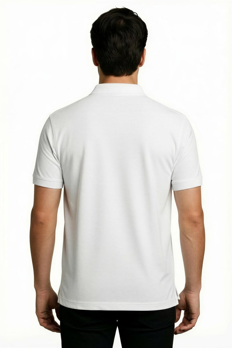 EcoLove Mens Polo Tshirt 100% Cotton | Collar Tshirts Casual Wear | Half Sleeves | Plain Regular fit | Skin Frindly | Comfortable & High Durablity Stretchable T-Shirt | White (XL) - Image 2