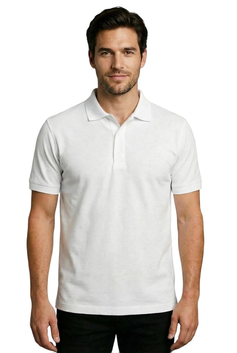 EcoLove Mens Polo Tshirt 100% Cotton | Collar Tshirts Casual Wear | Half Sleeves | Plain Regular fit | Skin Frindly | Comfortable & High Durablity Stretchable T-Shirt | White (XL) - Image 5