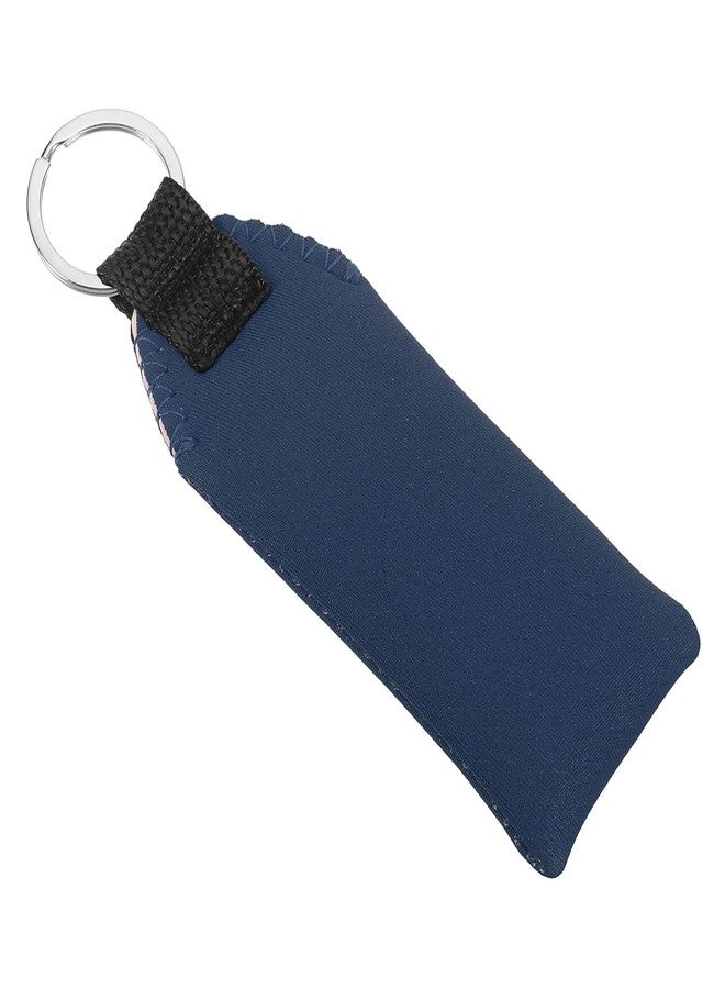 PATIKIL Floating Neoprene Keychain, Waterproof Buoyant Key Ring Water Sports Keychain for Marine Boat Fishing Sailing Surfing Kayaking, Navy-Blue - Image 1