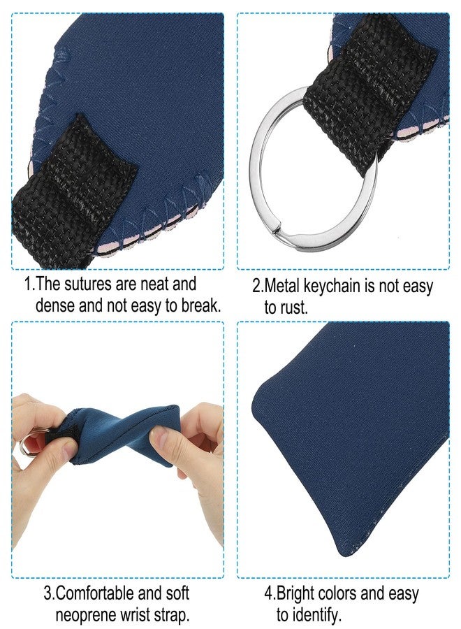 PATIKIL Floating Neoprene Keychain, Waterproof Buoyant Key Ring Water Sports Keychain for Marine Boat Fishing Sailing Surfing Kayaking, Navy-Blue - Image 3