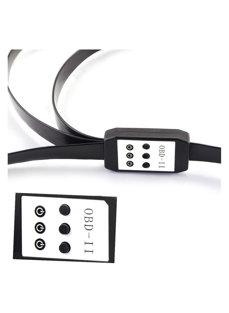3 Way OBDii OBD2 Splitter Cable Ultra Low Profile 16 Pin OBD Male to Female Car Diagnostic Extension Cable with individual Power Switch 50cm - Image 2