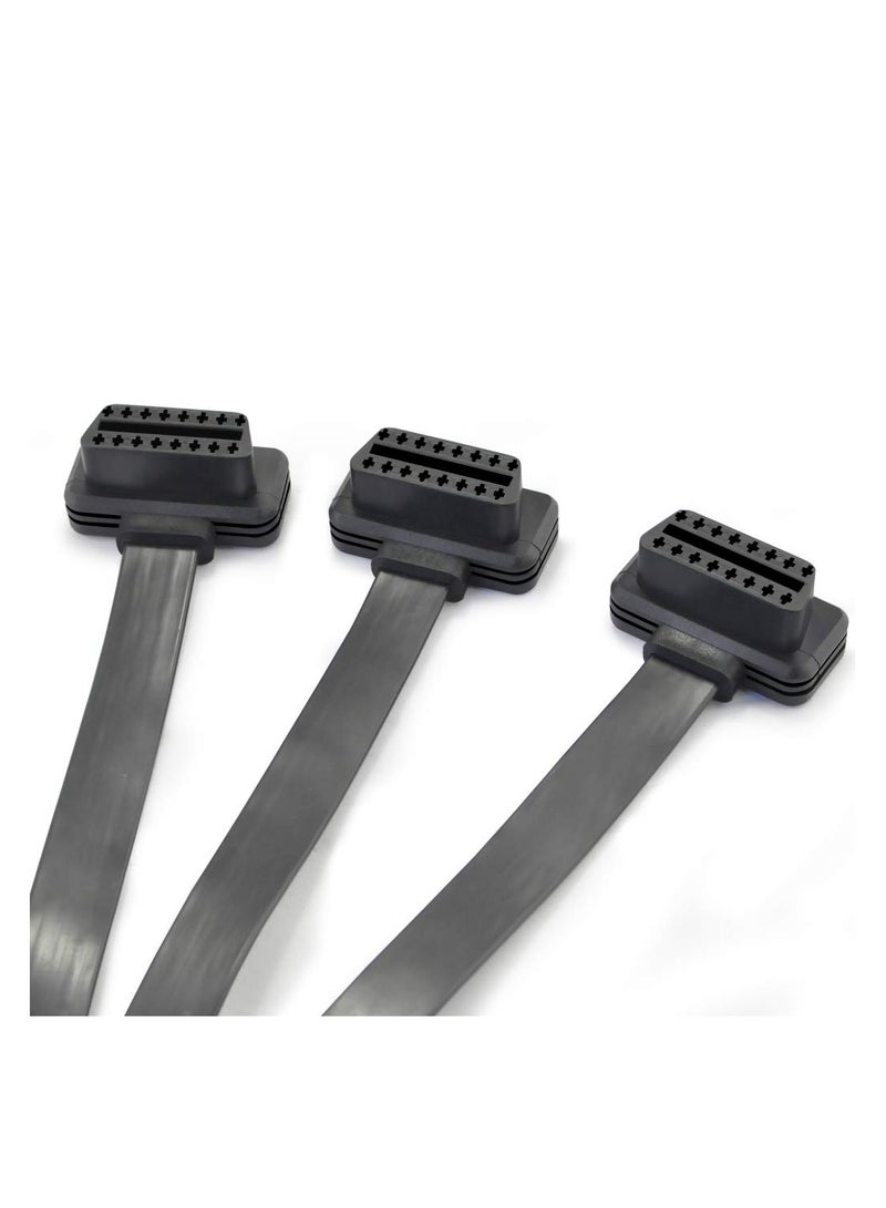 3 Way OBDii OBD2 Splitter Cable Ultra Low Profile 16 Pin OBD Male to Female Car Diagnostic Extension Cable with individual Power Switch 50cm - Image 4
