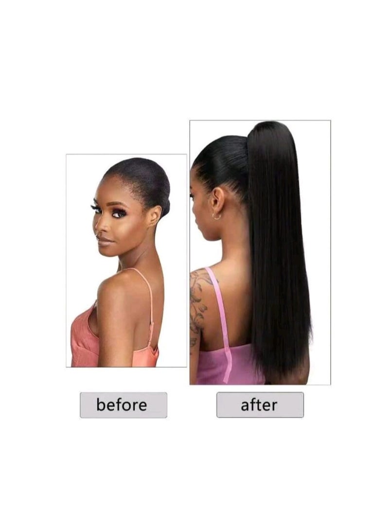 شي إن شعر مستعار واقعي مستقيم على شكل ذيل حصان، شعر مستعار طويل منفوش للارتداء اليومي، - Image 4