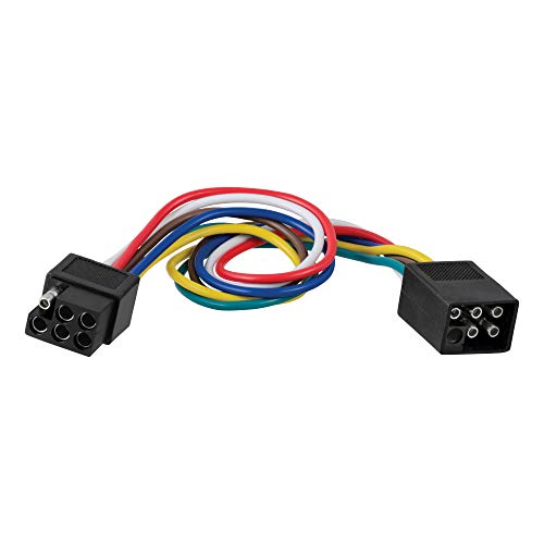 CURT 58034 Vehicle-Side and Trailer-Side 6-Pin Square Wiring Harness Connectors with 12-Inch Wires - Image 1
