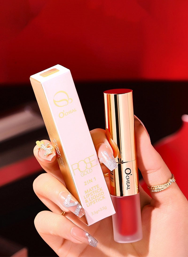 OCHEAL Color 10: The Burgundy Muse - Luxurious Matte Lipstick with a Glossy Twist - Image 5