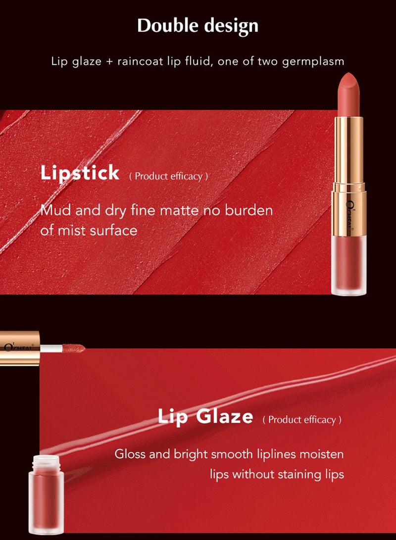 OCHEAL Color 10: The Burgundy Muse - Luxurious Matte Lipstick with a Glossy Twist - Image 4