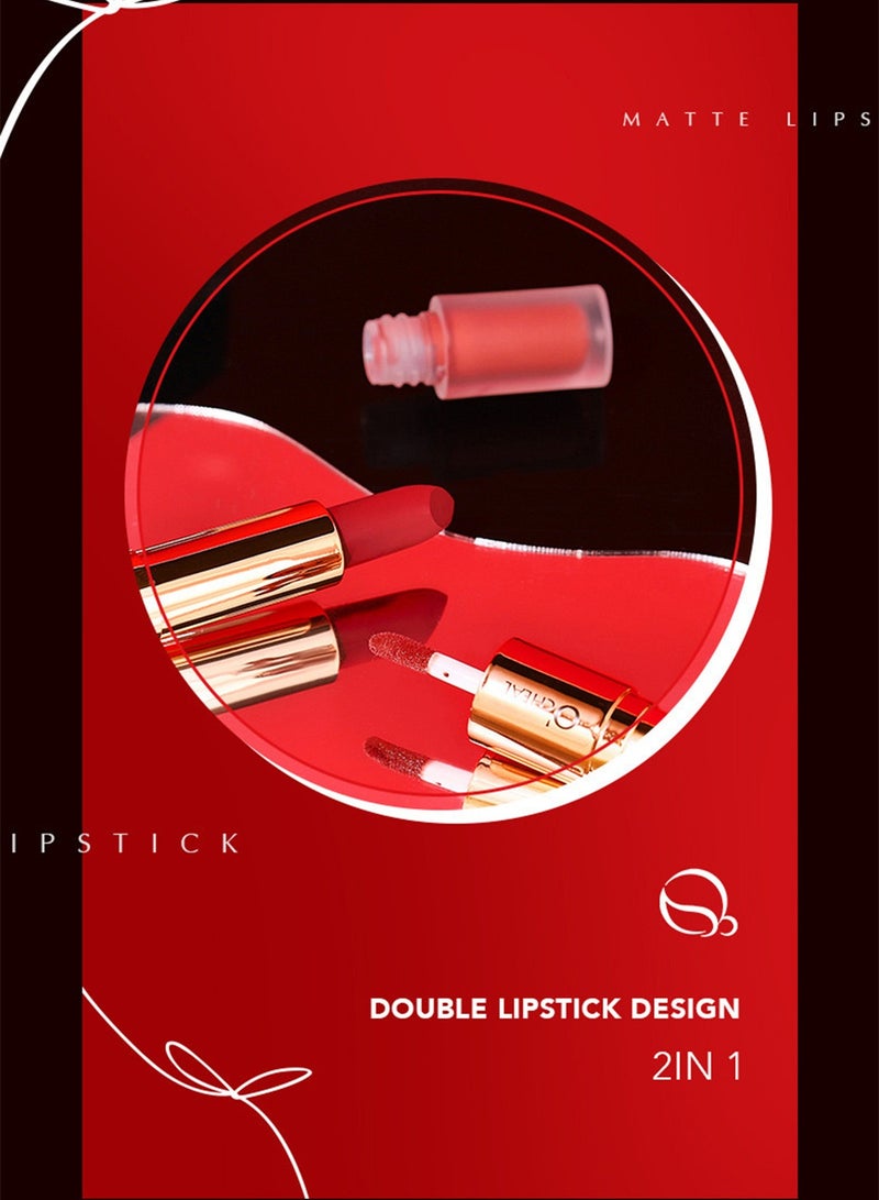 OCHEAL Color 10: The Burgundy Muse - Luxurious Matte Lipstick with a Glossy Twist - Image 3