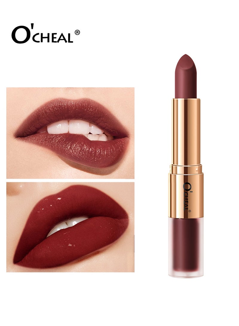 OCHEAL Color 10: The Burgundy Muse - Luxurious Matte Lipstick with a Glossy Twist - Image 1