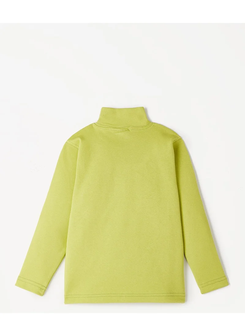 جون Raised Turtleneck Kids Basic T-Shirt