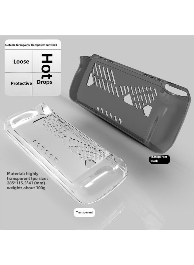 For ASUS Rog Ally X Protective Cover Rogallyx Transparent Shell Silicone Heat Dissipation Handheld Machine TPU Soft Rubber Rog-Product Color:Transparent Black-Model:ROG ALLY X Protective Case - Image 4