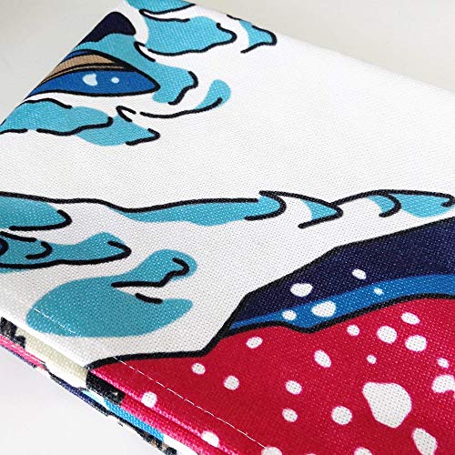 Ofat Home Japanese Great Wave Noren Curtain 33.5" W x 59" L, Red Ukiyo-e Ocean Wave with Monster Design Hanging Curtain for Doorway, Art Fabric Home Decor - Image 3