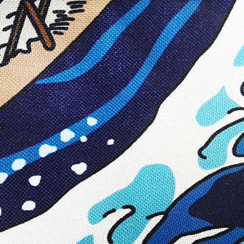 Ofat Home Japanese Great Wave Noren Curtain 33.5" W x 59" L, Red Ukiyo-e Ocean Wave with Monster Design Hanging Curtain for Doorway, Art Fabric Home Decor - Image 4