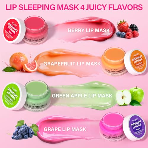 ulluxe Lip Mask Set, Lip Care Gifts for Teen Girls & Women, Overnight Lip Mask Hydrating & Nourishing, Lip Sleeping Mask Moisturizing Lip Balm Smooth Dry, Flaky Lips, Lip Treatment for Women - Image 3