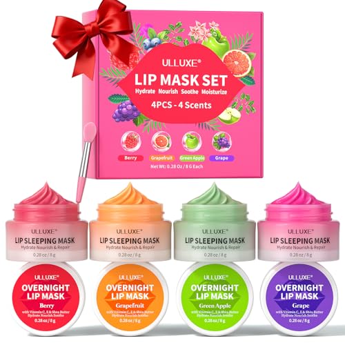 ulluxe Lip Mask Set, Lip Care Gifts for Teen Girls & Women, Overnight Lip Mask Hydrating & Nourishing, Lip Sleeping Mask Moisturizing Lip Balm Smooth Dry, Flaky Lips, Lip Treatment for Women - Image 1