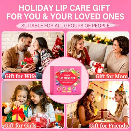 ulluxe Lip Mask Set, Lip Care Gifts for Teen Girls & Women, Overnight Lip Mask Hydrating & Nourishing, Lip Sleeping Mask Moisturizing Lip Balm Smooth Dry, Flaky Lips, Lip Treatment for Women - Image 2
