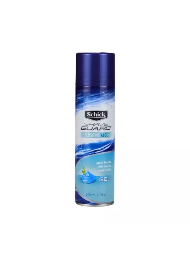 Schick Shave Guard Sensitive Skin Shaving Gel with Aloe Vera Gentle Formula Soothing Gel- 200 ml - Image 1