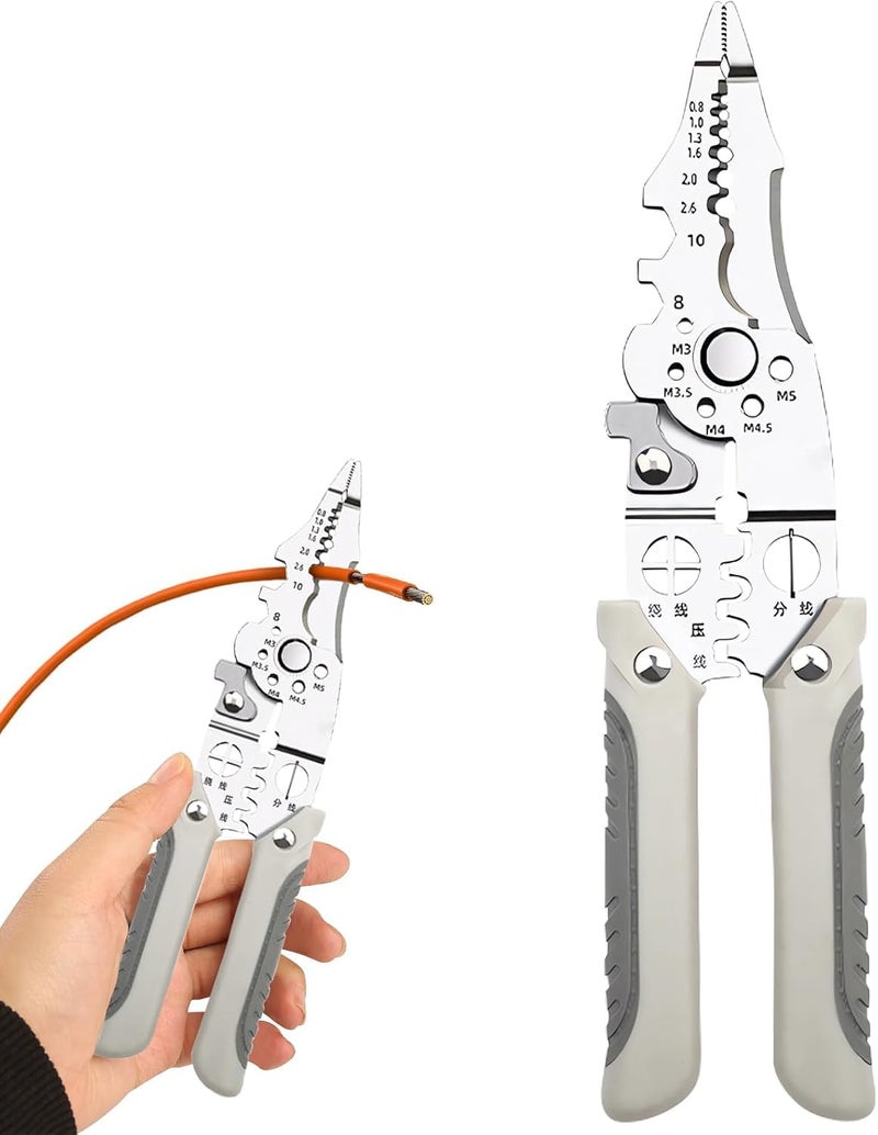 Deoxys New Arrival Multifunctional Wire Stripper Crimper Cable Cutter Pliers Professional Electrical Wire Stripping Tool Multipurpose Wire Stripper for Electrical Cable Cutting - Image 1