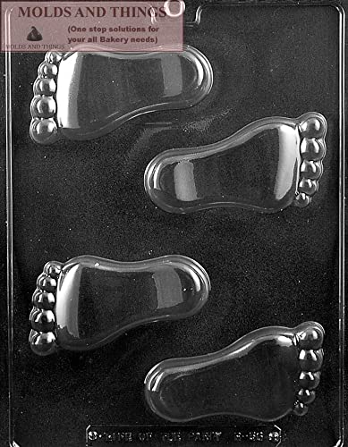 MOLDS AND THINGS قدم الطفل - قالب شوكولاتة وحلوى لأقدام الطفل الممتلئة - قوالب بلاستيكية قابلة لإعادة الاستخدام من الدرجة الغذائية للشوكولاتة والحلوى والصابون والحرف اليدوية - Image 3