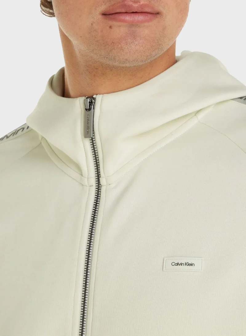CALVIN KLEIN Logo Tape Raglan Zip Through Jacket