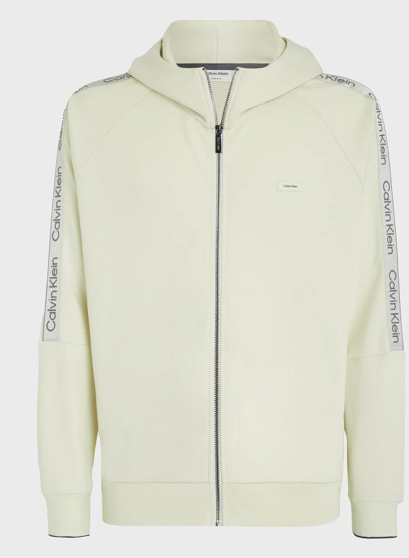CALVIN KLEIN Logo Tape Raglan Zip Through Jacket