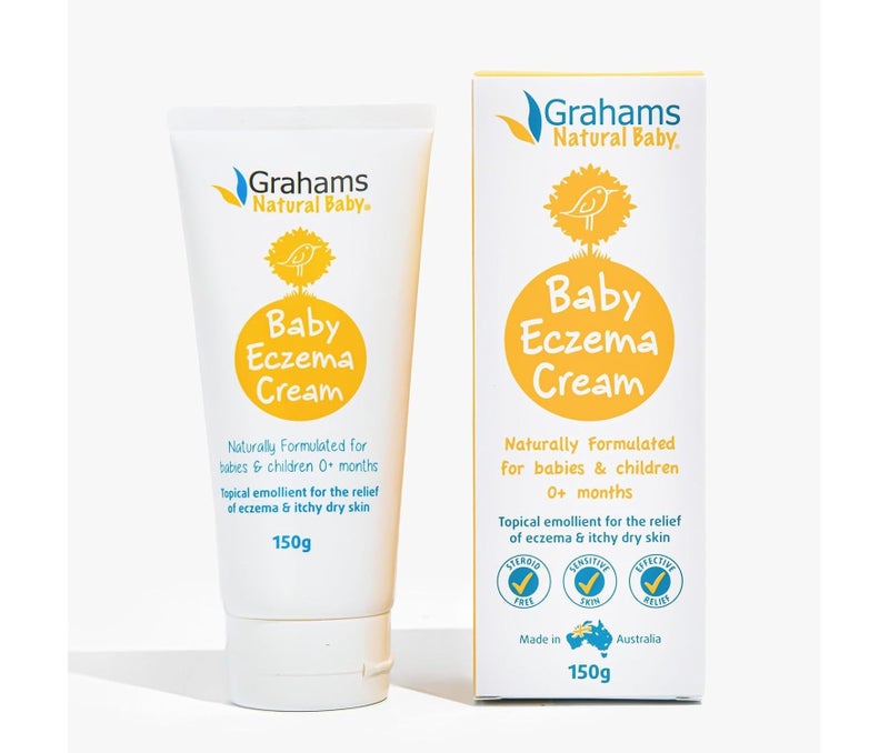 Grahams Natural Baby Eczema Cream | Formulated For Babies & Childrens | Antibacterial Lotion To Relieves & Soothes Itchy Skin| With All Natural Clinically Tested Ingredients | 150G