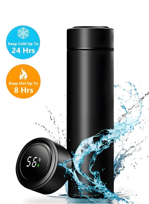 Smart Vacuum Flask And Water Bottle For Hot And Cold Drinks Keeps Your Drink Cold For 24 And Hot For 8 Hours With LED Temperature Display Stainless Steel Water Bottle Camping Flask