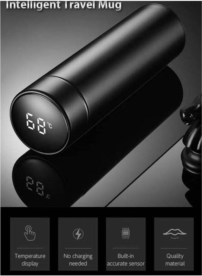 SP - Smart Vacuum Flask And Water Bottle For Hot And Cold Drinks Keeps Your Drink Cold For 24 And Hot For 8 Hours With LED Temperature Display Stainless Steel Water Bottle Camping Flask - Image 1