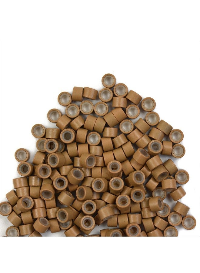 YTBYT 200 Pcs Silicone Lined Micro Rings Links Beads 4.0 Mm Beads For Hair Extensions (Dark Blonde) - Image 5