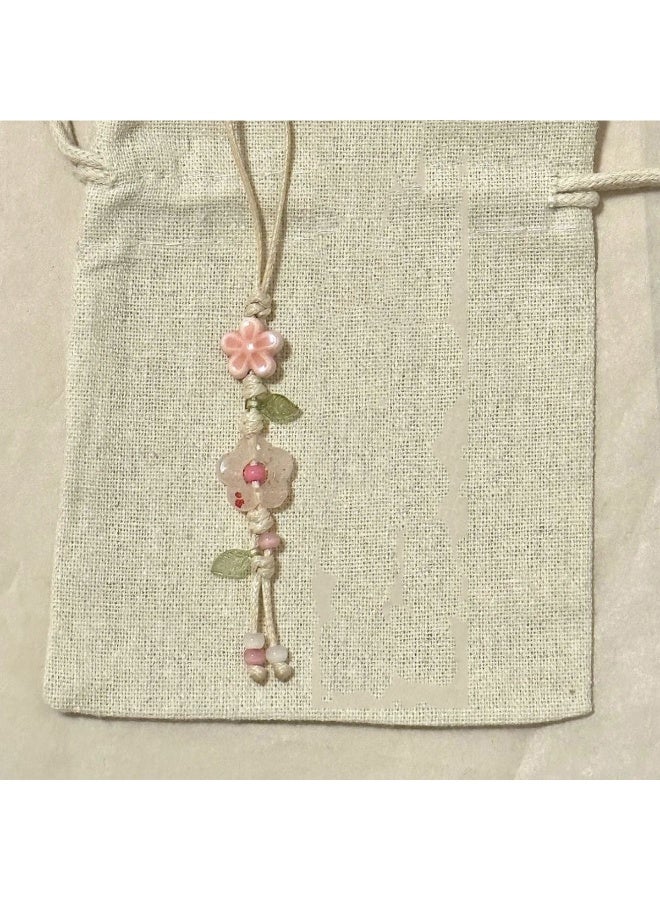 NIBEMINENT Phone Charm/ Chain Strap for Women Girls, Flower Cell Phone Case Lanyard Wrist Strap