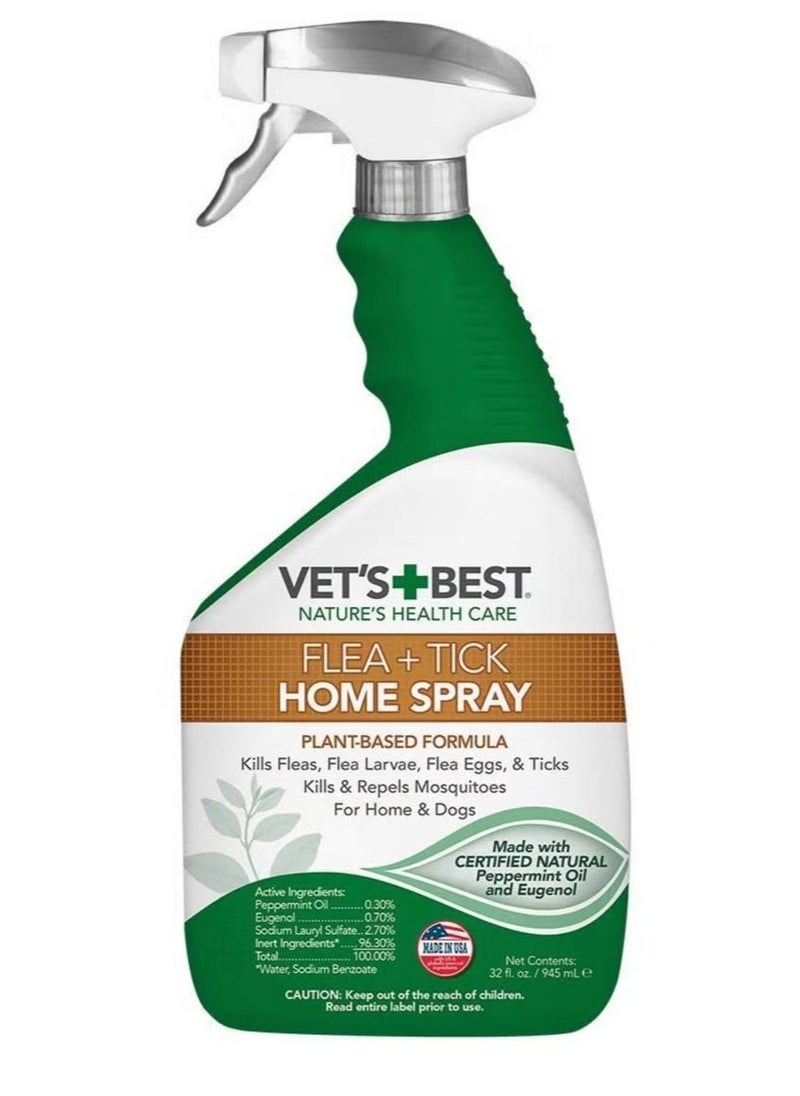 Vet's Best Vet’s Best Flea and Tick Home Treatment Spray 32 oz - 945ml  - Image 1