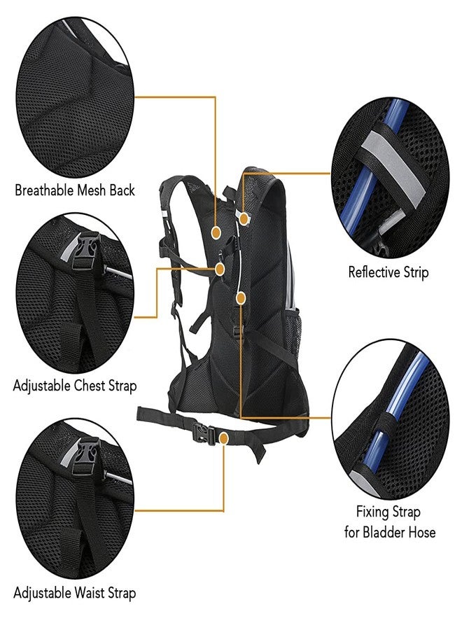HUIOP Hydration Backpack, 8L High Visibility Reflective Cycling Hydration Backpack Outdoor Sports Running Hiking Backpack Travel Daypack Shoulder Bag - Image 3