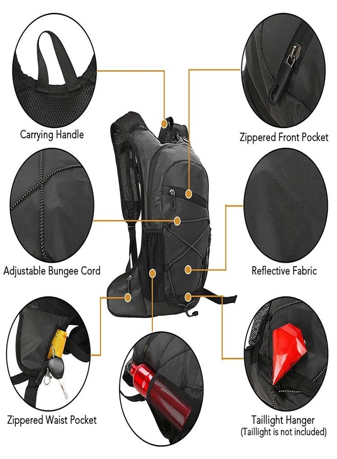 HUIOP Hydration Backpack, 8L High Visibility Reflective Cycling Hydration Backpack Outdoor Sports Running Hiking Backpack Travel Daypack Shoulder Bag - Image 2