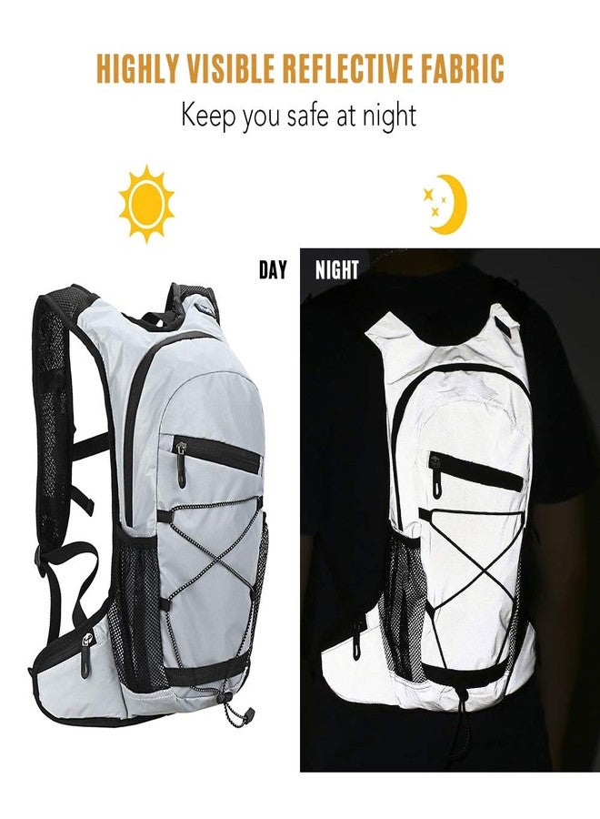 HUIOP Hydration Backpack, 8L High Visibility Reflective Cycling Hydration Backpack Outdoor Sports Running Hiking Backpack Travel Daypack Shoulder Bag - Image 5